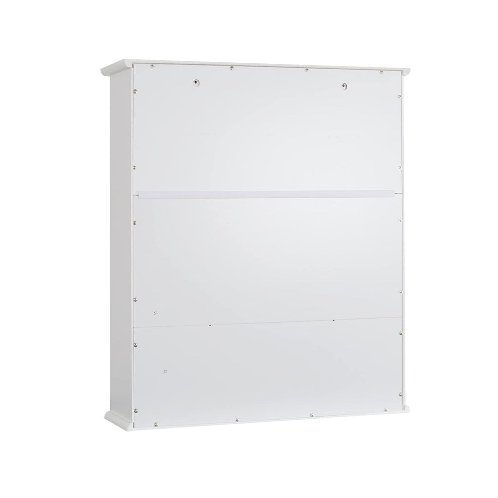 White Bathroom Wall Cabinet with 2 Door Adjustable Shelves K36970
