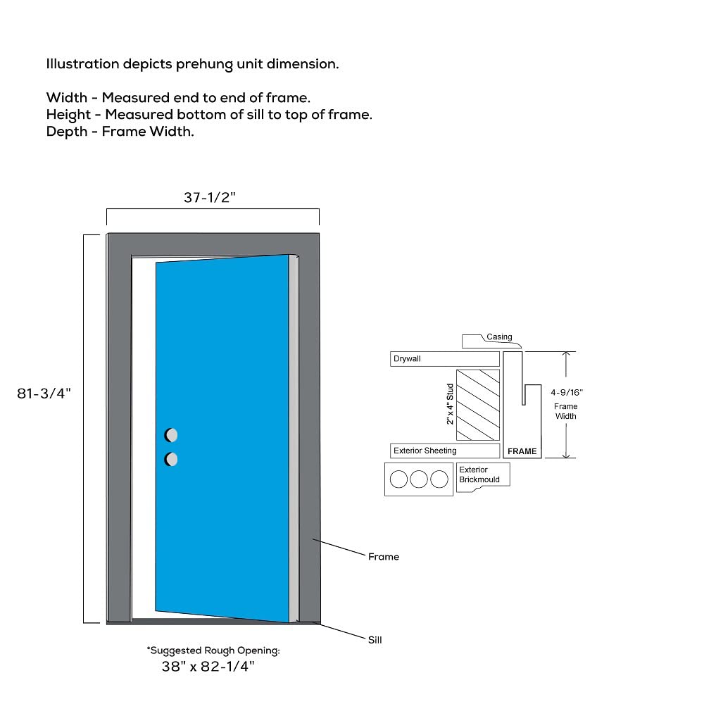 Steel Primed Right-Hand Inswing Full Lite 36" x 80" Front Door I3769