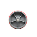 Red Poly on Cast Iron Wheel with Roller Bearing I769077