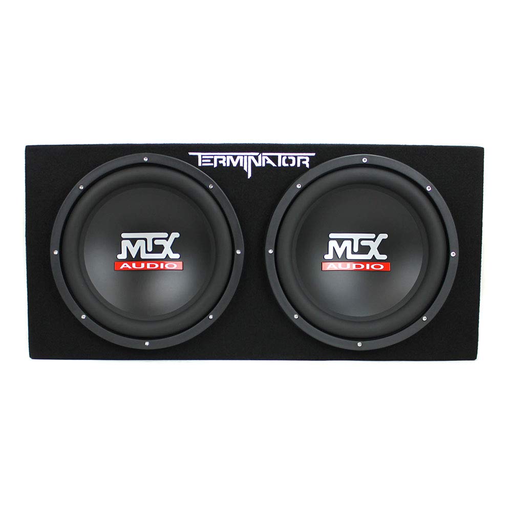 Dual 12" Subwoofers Loaded Enclosure with Amp & Wiring Kit W10079