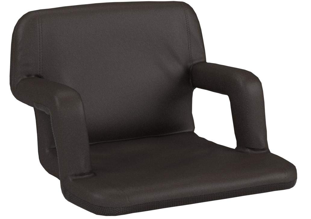 Portable Reclining Folding Stadium Seat with Back Support, Black W278