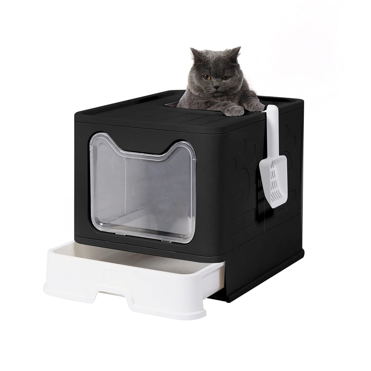 Foldable Large Cat Litter Box with Lid B629