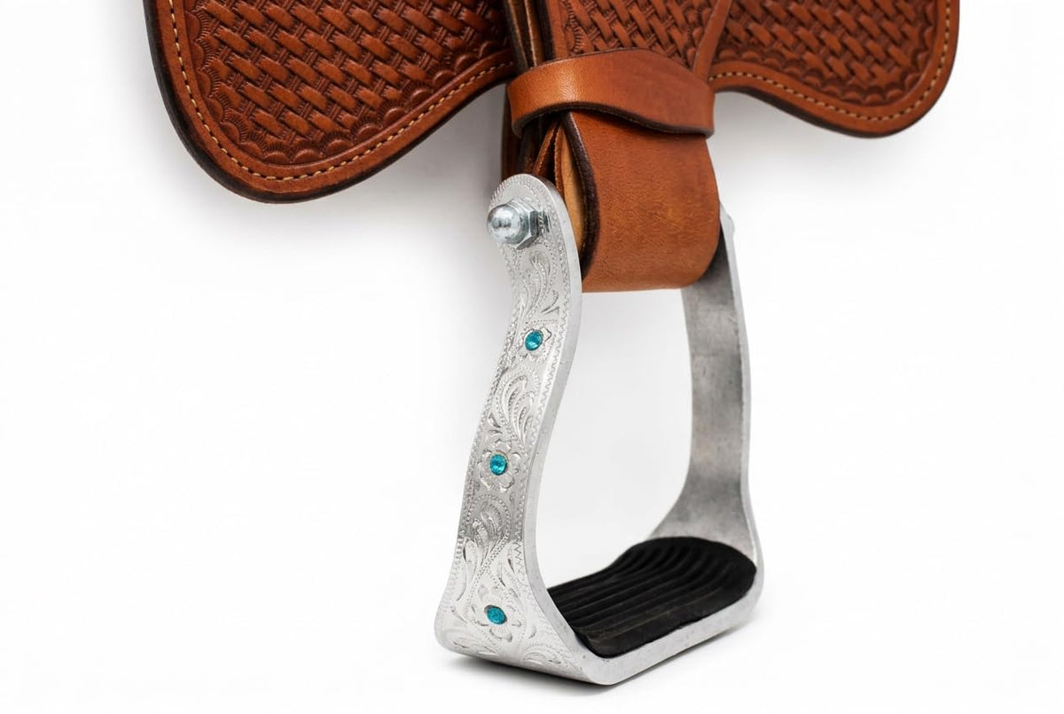 Aluminium Barrel Racing Stirrups with Rhinestones O509554