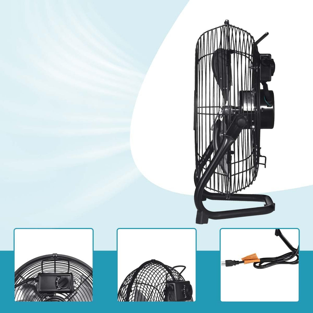 20 in. 3 Speed Metal Floor Fan with Tilting Head J42755
