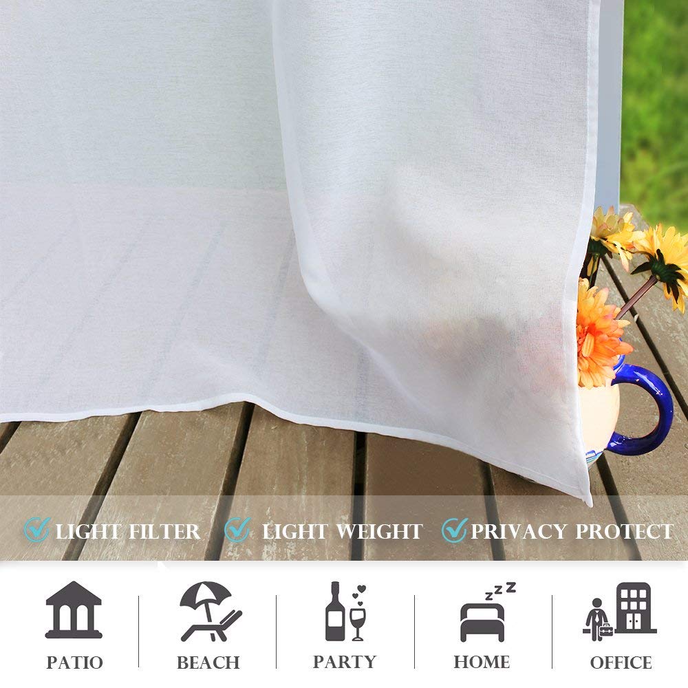 Waterproof Semi-Sheer Outdoor Curtains B737013