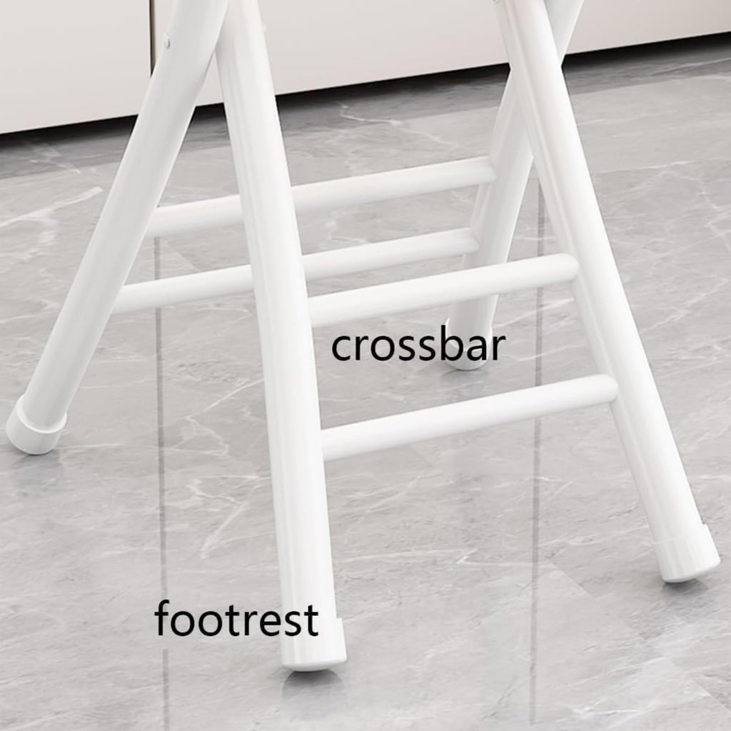 Black Cushioned Folding Stool with Backrest W7434