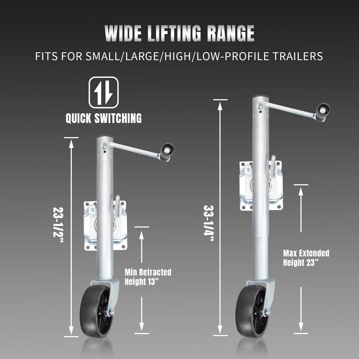 1000 lbs Trailer Jack with Wheel K653058