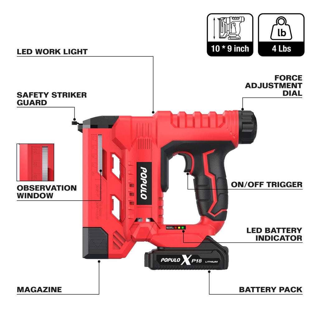 18 Gauge 2 In 1 Cordless Brad Nailer Stapler Z618