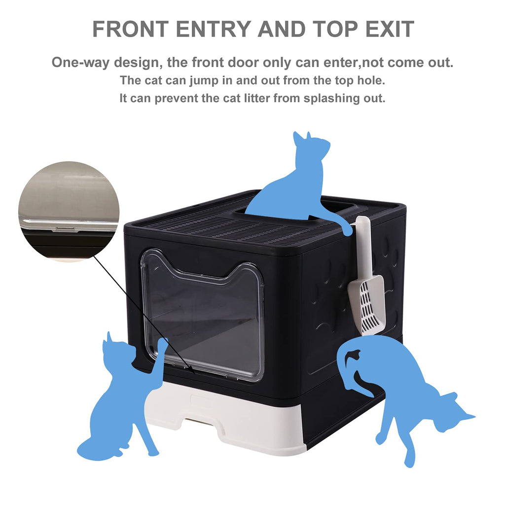 Foldable Large Cat Litter Box with Lid B629