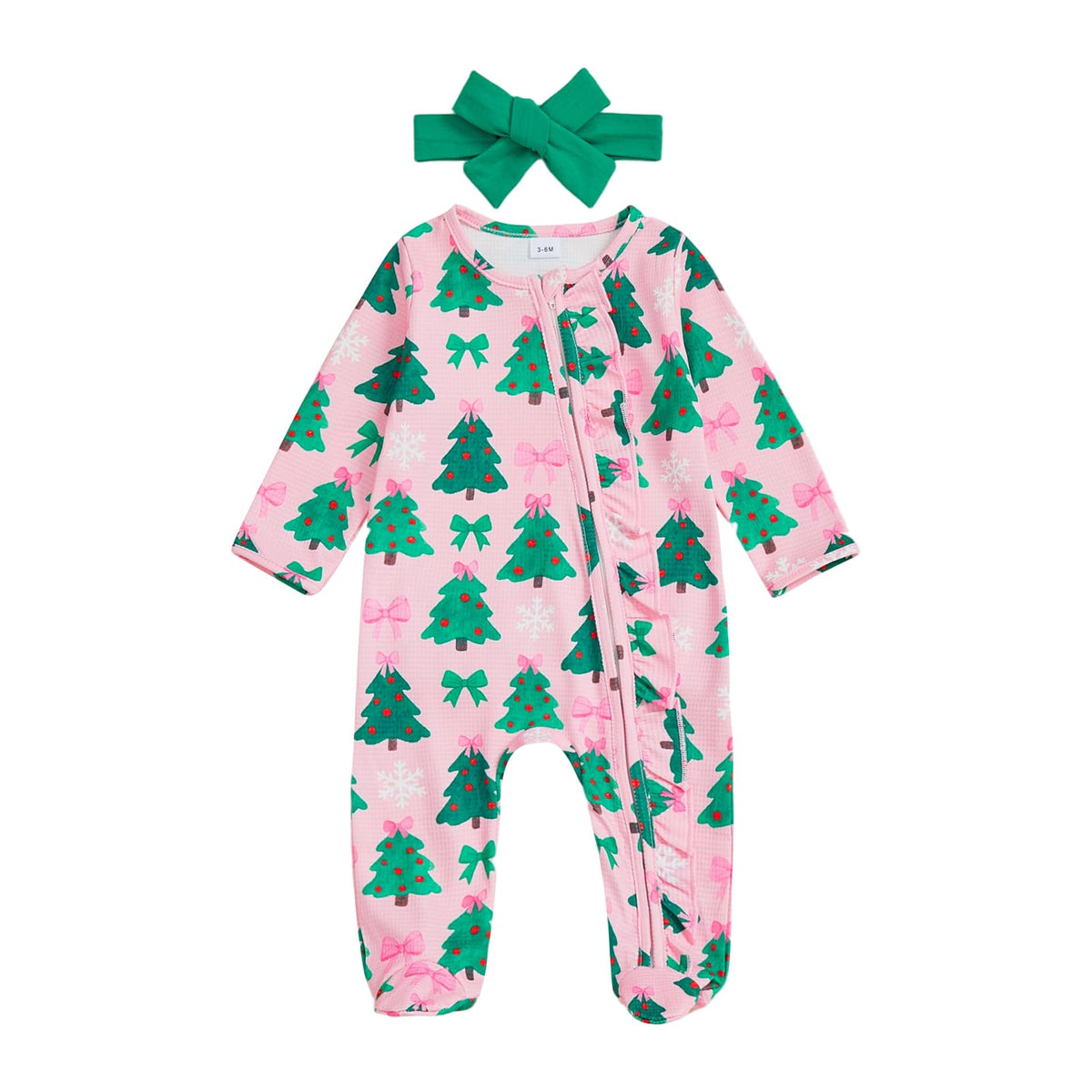 Newborn Baby Girl Footie Romper Sleeper Outfit K2834