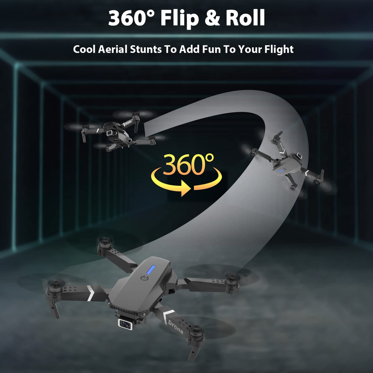 Foldable RC Quadcopter Drone with 1080P Camera, 2 Batteries, Carrying Case U760