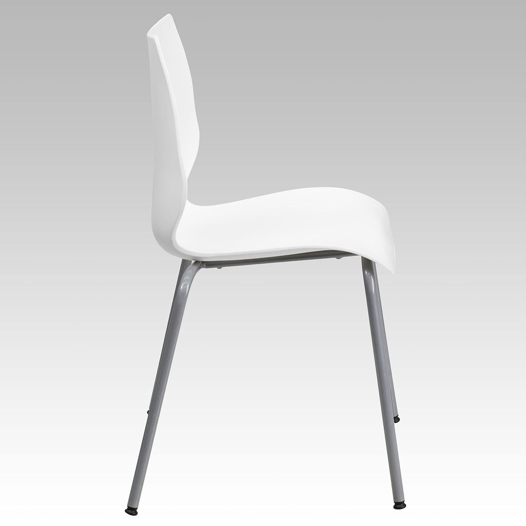 White Plastic Stacking Chairs Set of 5 Z141945