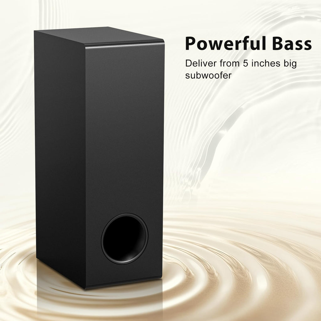 Black 2.1 CH Sound Bar with Wired Subwoofer A29480