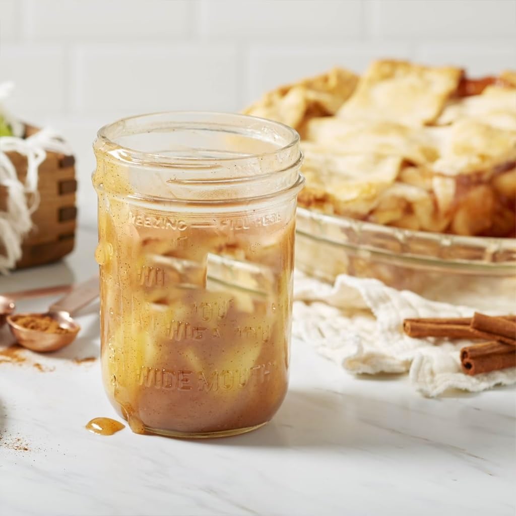 16oz Wide Mouth Clear Glass Mason Jars with Lids & Bands X205