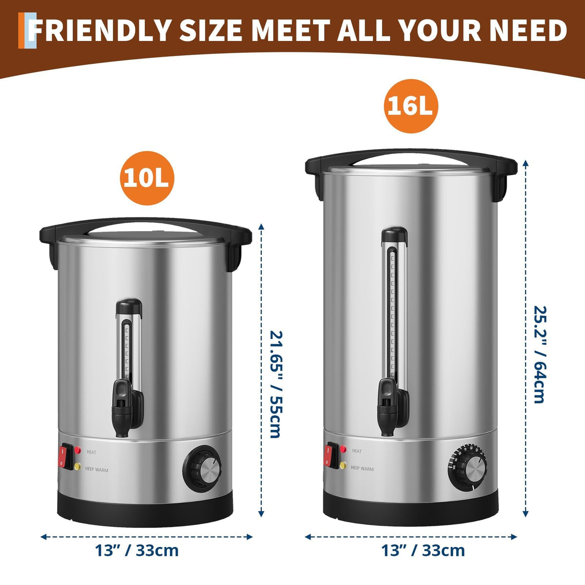 10L Double Wall Stainless Steel Coffee Urn R105896
