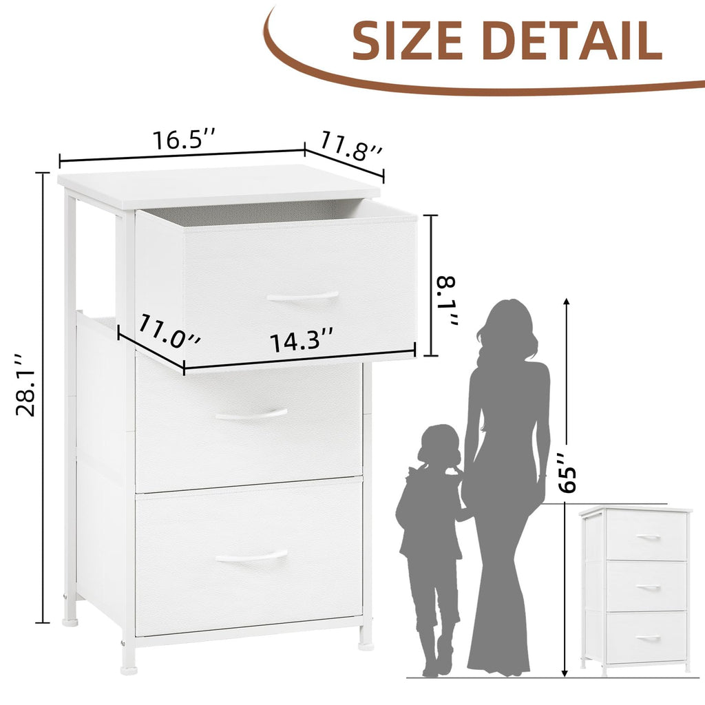 White 3 Drawer Dresser M33457