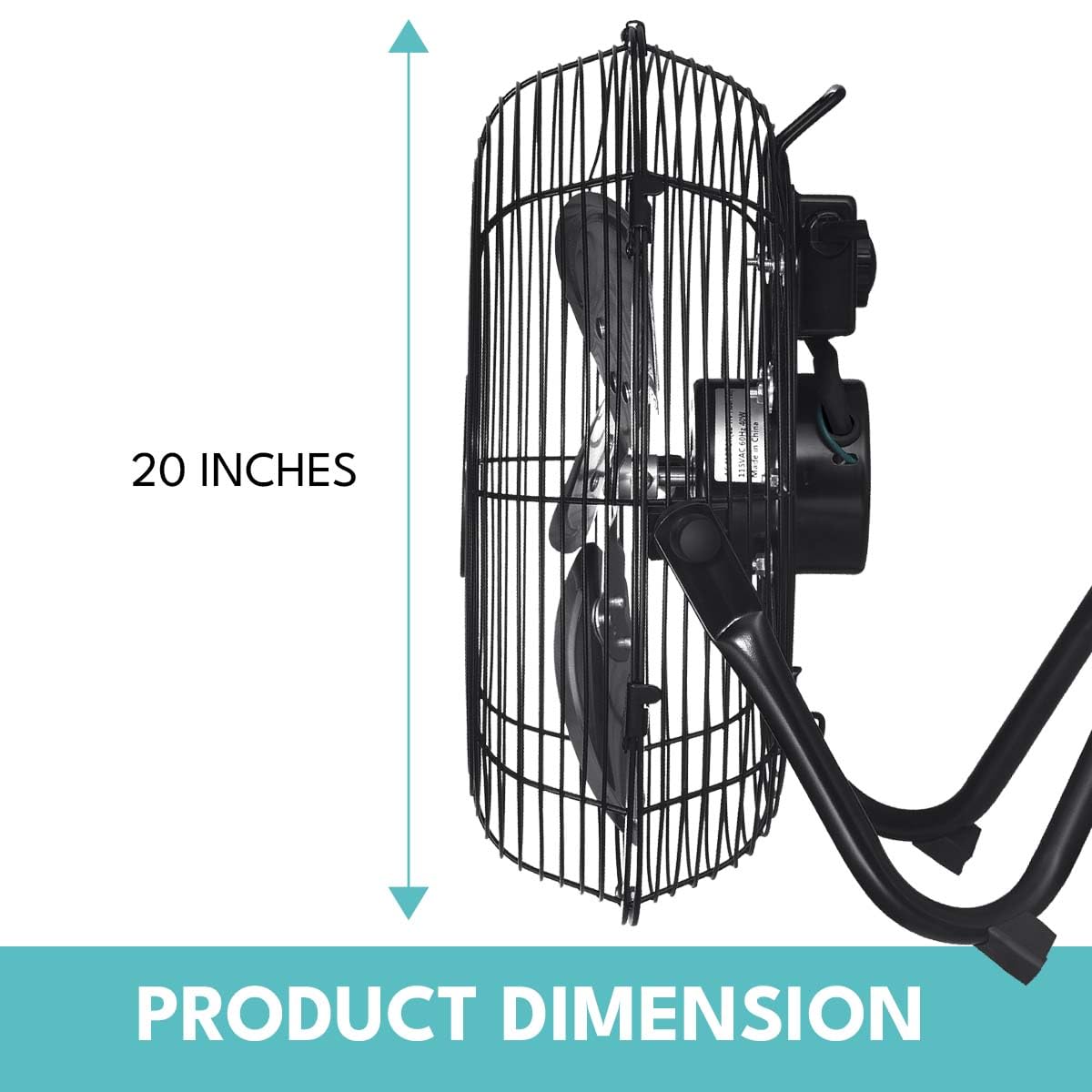 20 in. 3 Speed Metal Floor Fan with Tilting Head J42755