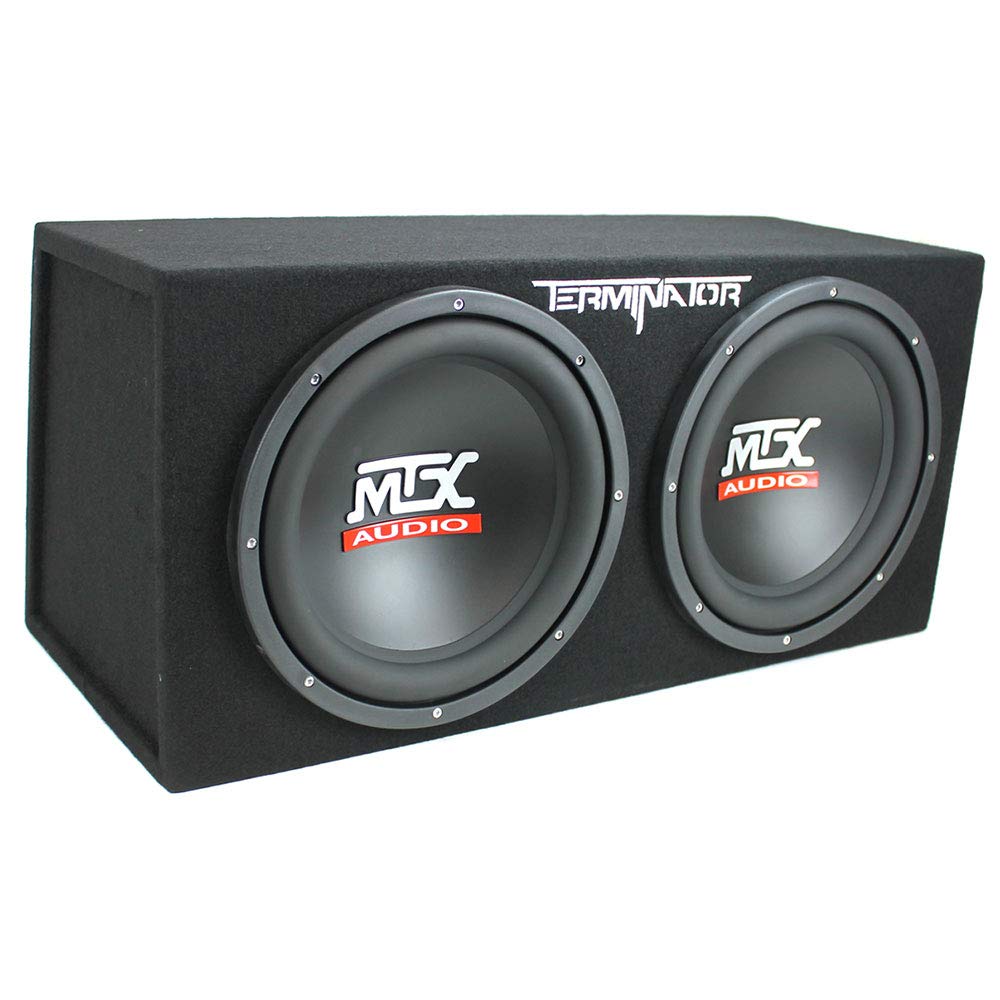Dual 12" Subwoofers Loaded Enclosure with Amp & Wiring Kit W10079