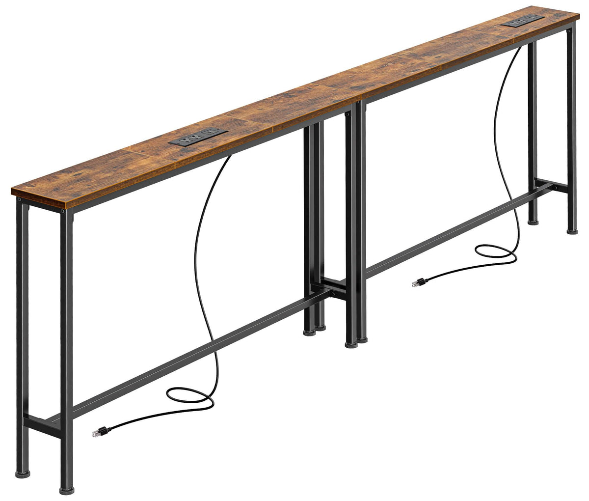 78.8 inch Narrow Behind Couch Table with 2 Charging Stations H7583