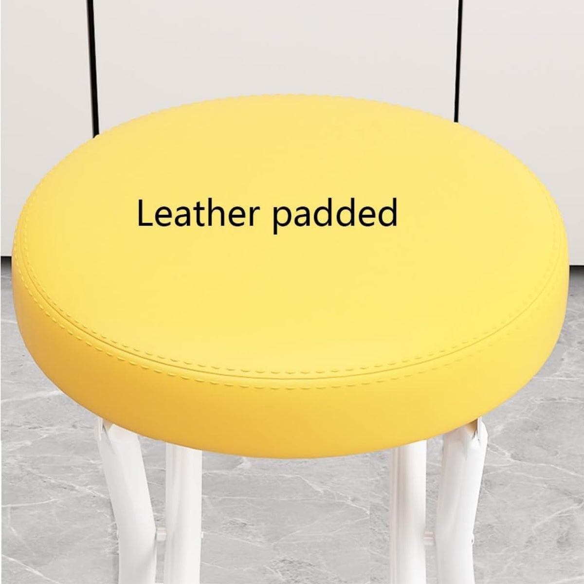 Black Cushioned Folding Stool with Backrest W7434