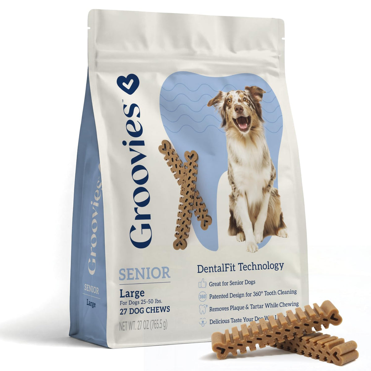 Large Dog Dental Chews, 25-50 lbs, 27Ct L30784