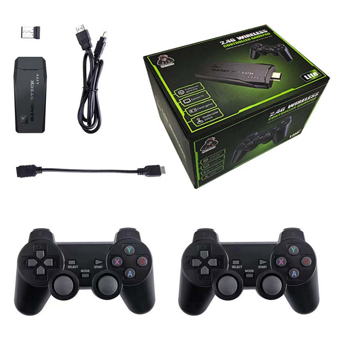 4K Retro Game Console with 2 Wireless Controllers 64GB D549365