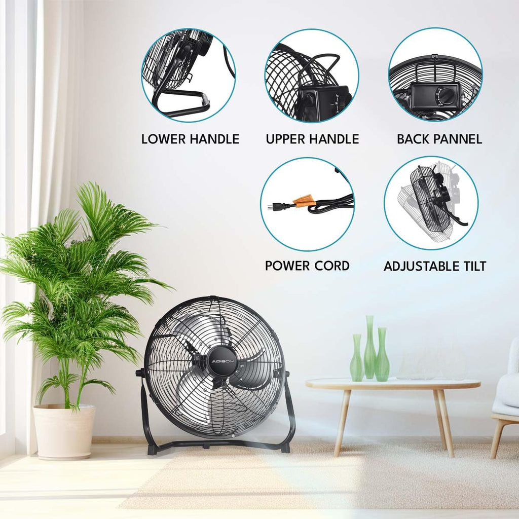 20 in. 3 Speed Metal Floor Fan with Tilting Head J42755