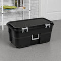 Black 22 Gallon Plastic Storage Trunk with Wheels P96472
