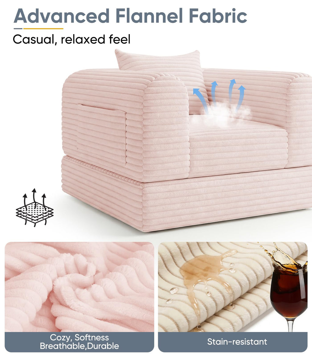 2 in 1 Convertible Sleeper Chair Folding Sofa Bed D883190