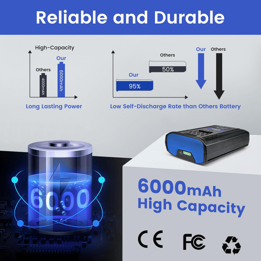 40V 6.0Ah Battery Replacement Z875812