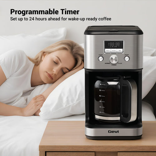 14 Cup Programmable Drip Coffee Maker with Glass Carafe T384