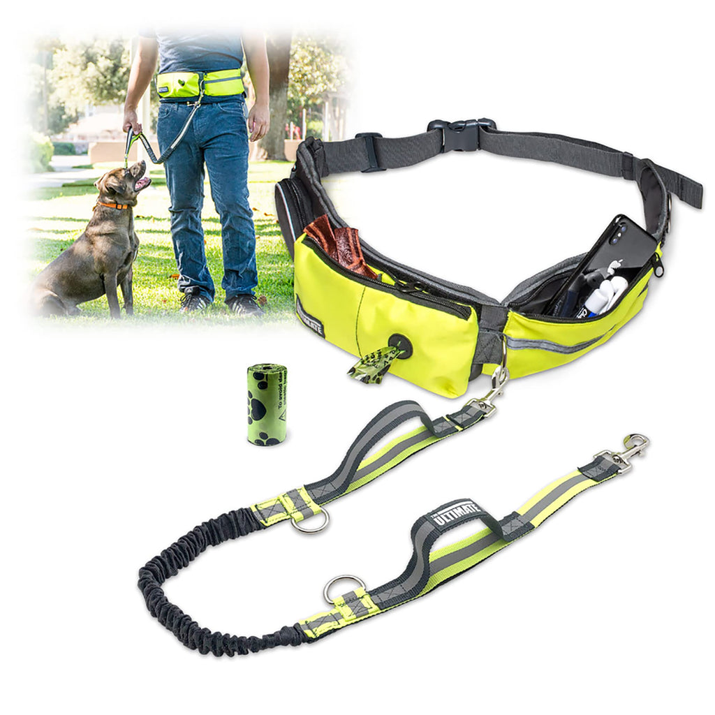 Hands Free Dog Leash with Reflective Bungee, Treat Holder, Poop Bag Dispenser S715487