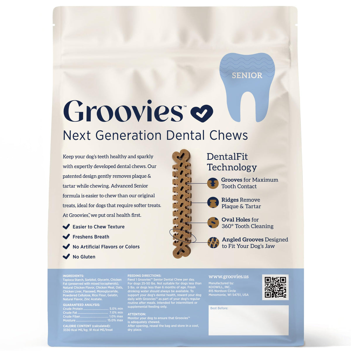 Large Dog Dental Chews, 25-50 lbs, 27Ct L30784