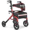Red 8" All-Terrain Rollator Walker M58569