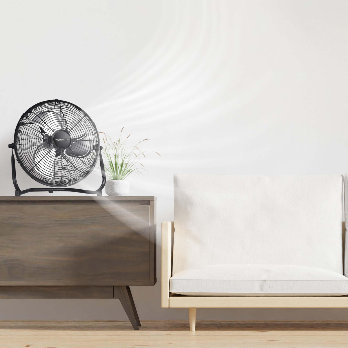 20 in. 3 Speed Metal Floor Fan with Tilting Head J42755