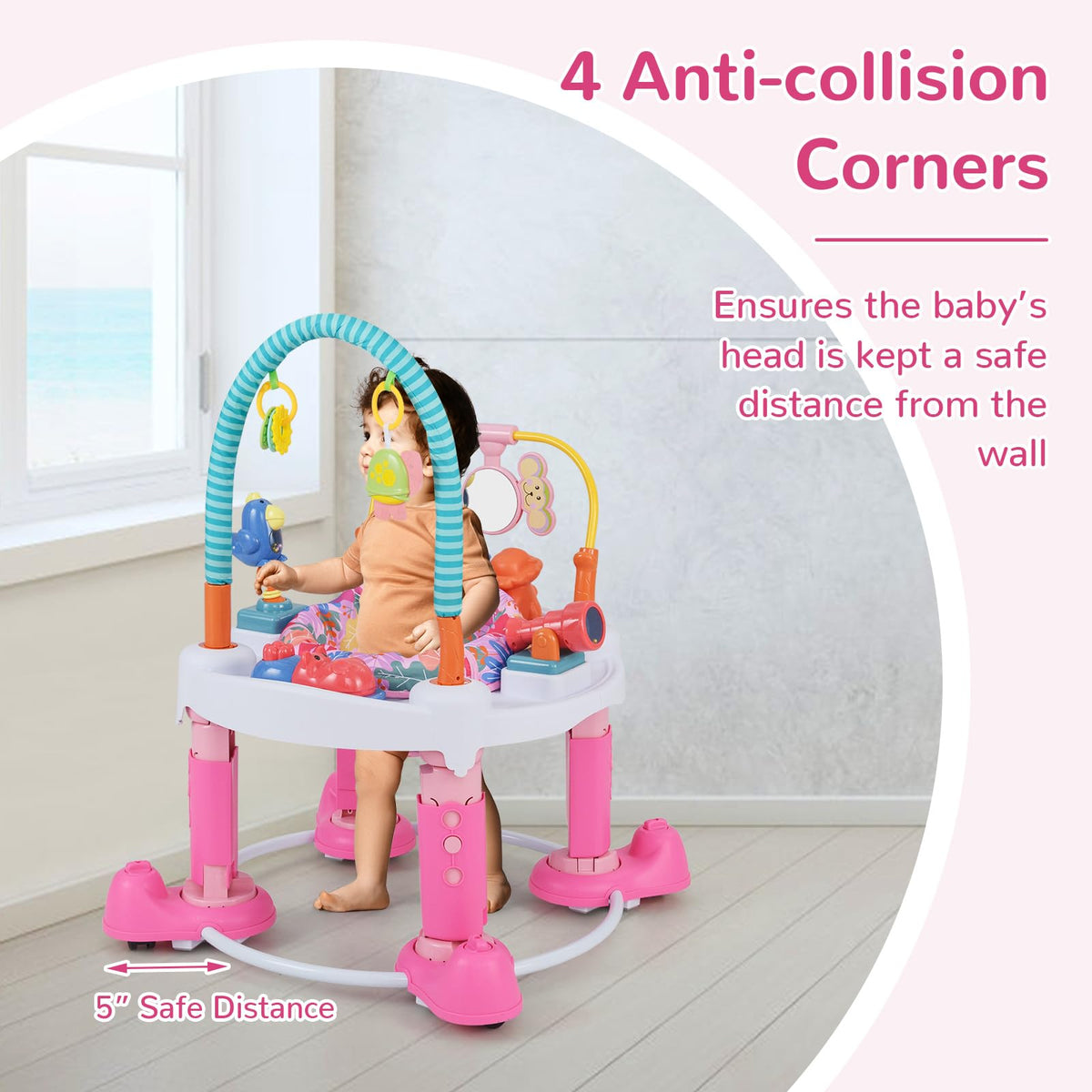 5 in 1 Baby Bouncer Activity Center with 360° Rotating Seat M500711