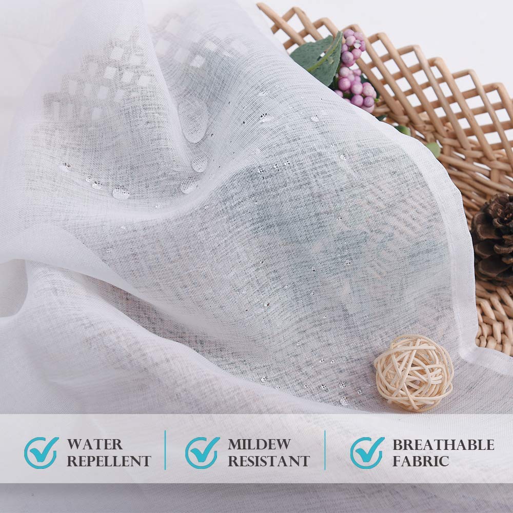 Waterproof Semi-Sheer Outdoor Curtains B737013