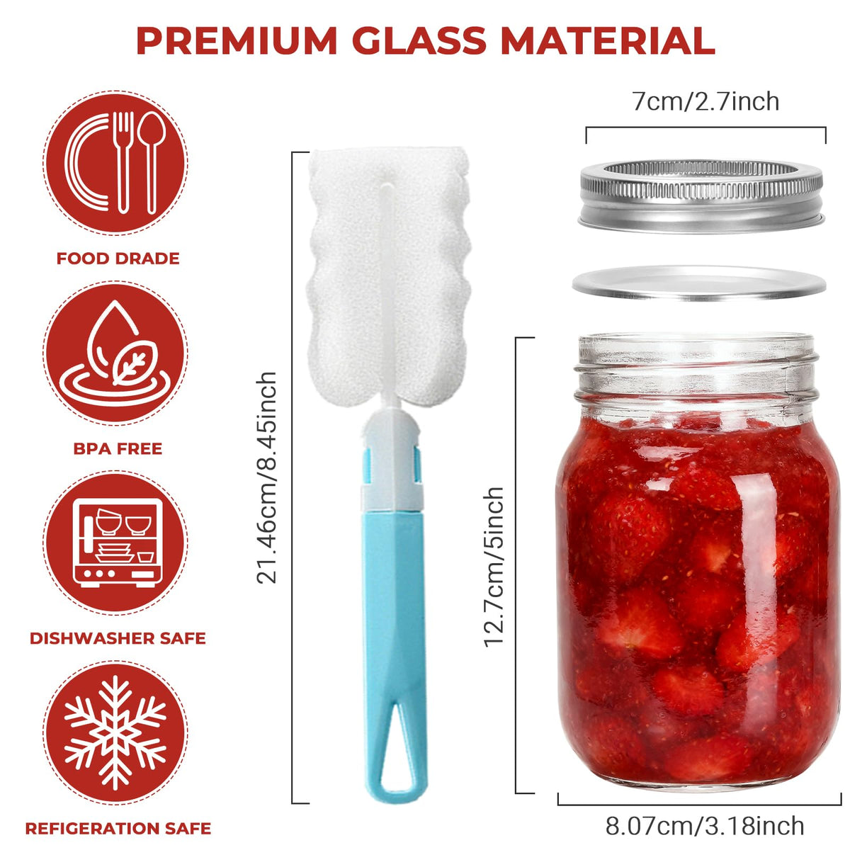16 oz Glass Mason Jars 15 Pack E74089