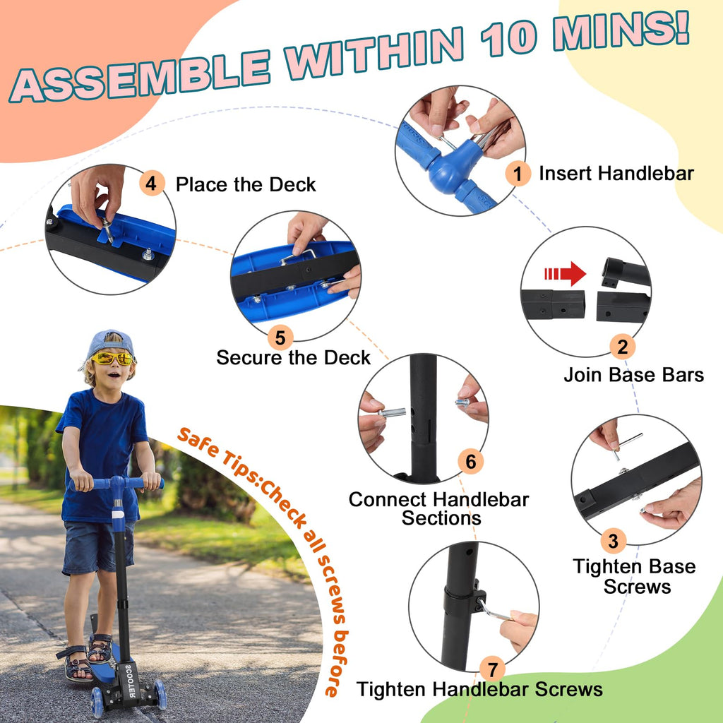 3 Wheel Kids Scooter with LED Light-Up Wheels K792409
