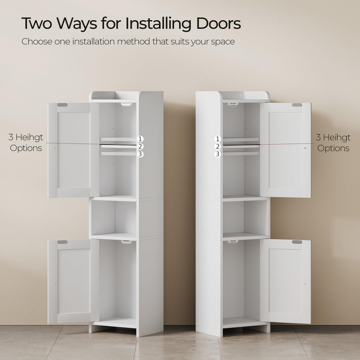 White Bathroom Cabinet with 2 Doors Z112