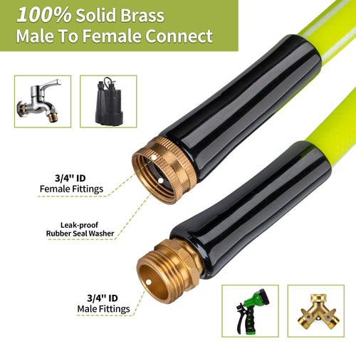 100FT x 5/8" Lightweight Hybrid Rubber Garden Hose N64233