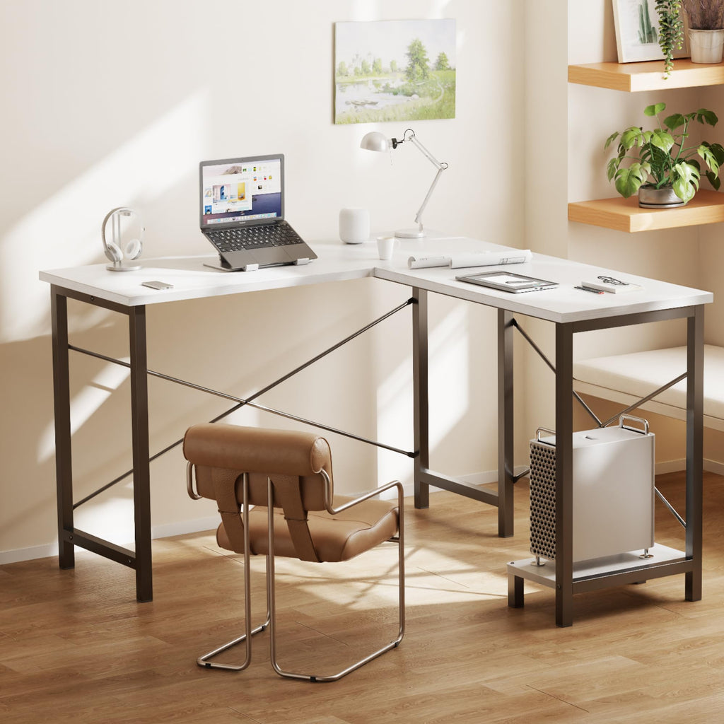 50-Inch Reversible L Shaped Desk with CPU Shelf H828141
