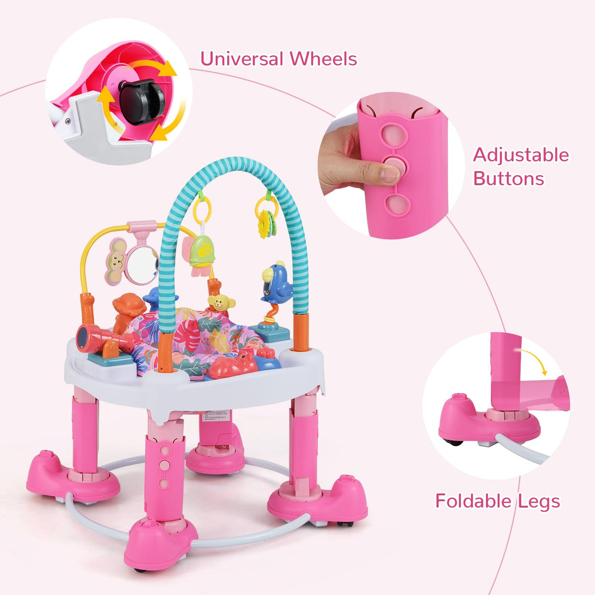 5 in 1 Baby Bouncer Activity Center with 360° Rotating Seat M500711