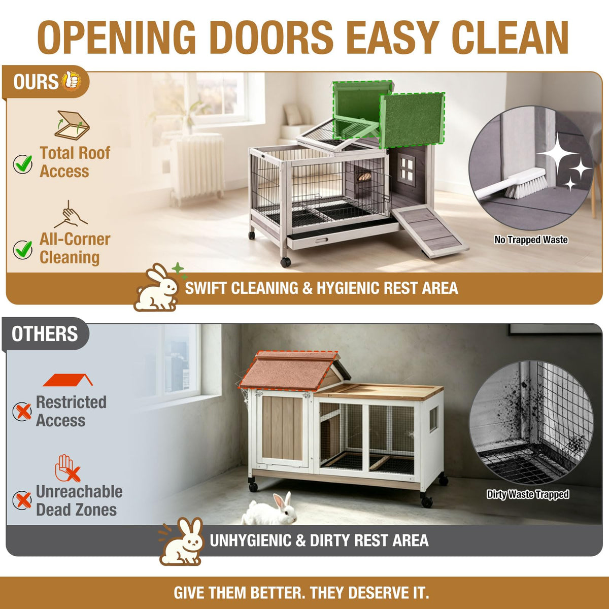 Wood Rabbit Hutch with Wire Mesh K7905