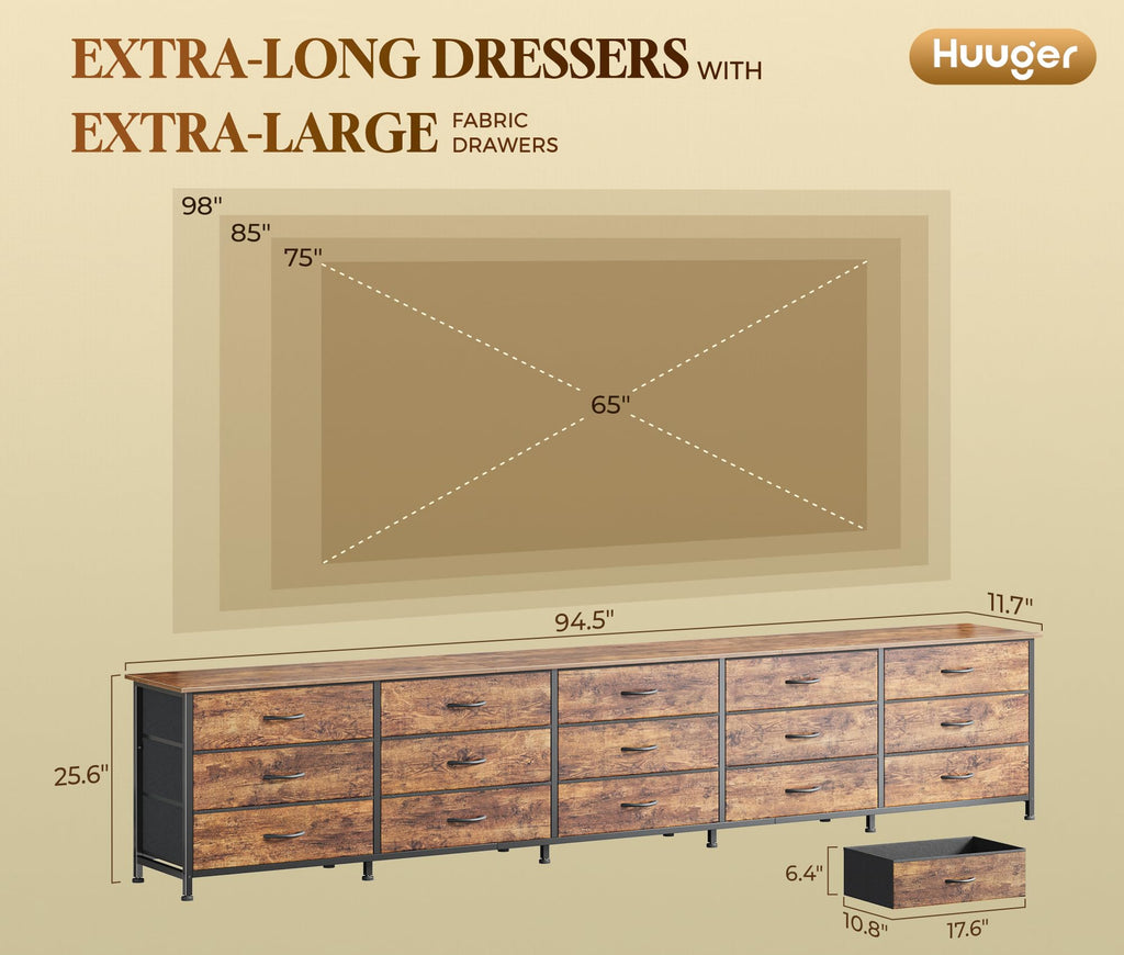 94.5 Inch Extra Long Dresser E7649