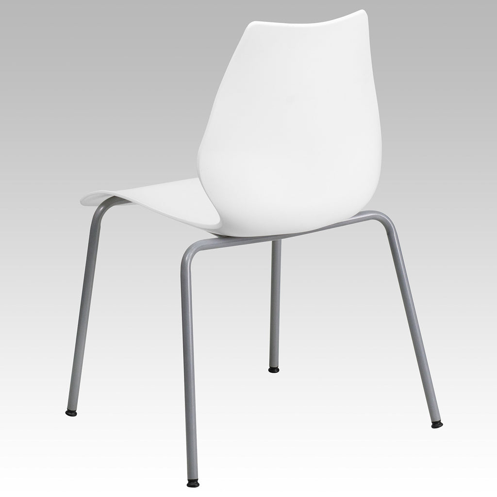 White Plastic Stacking Chairs Set of 5 Z141945