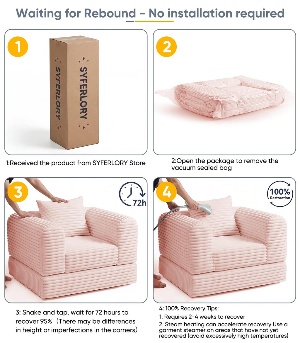 2 in 1 Convertible Sleeper Chair Folding Sofa Bed D883190