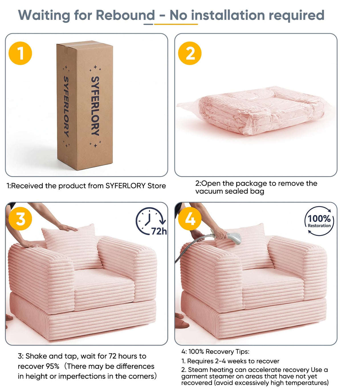 2 in 1 Convertible Sleeper Chair Folding Sofa Bed D883190