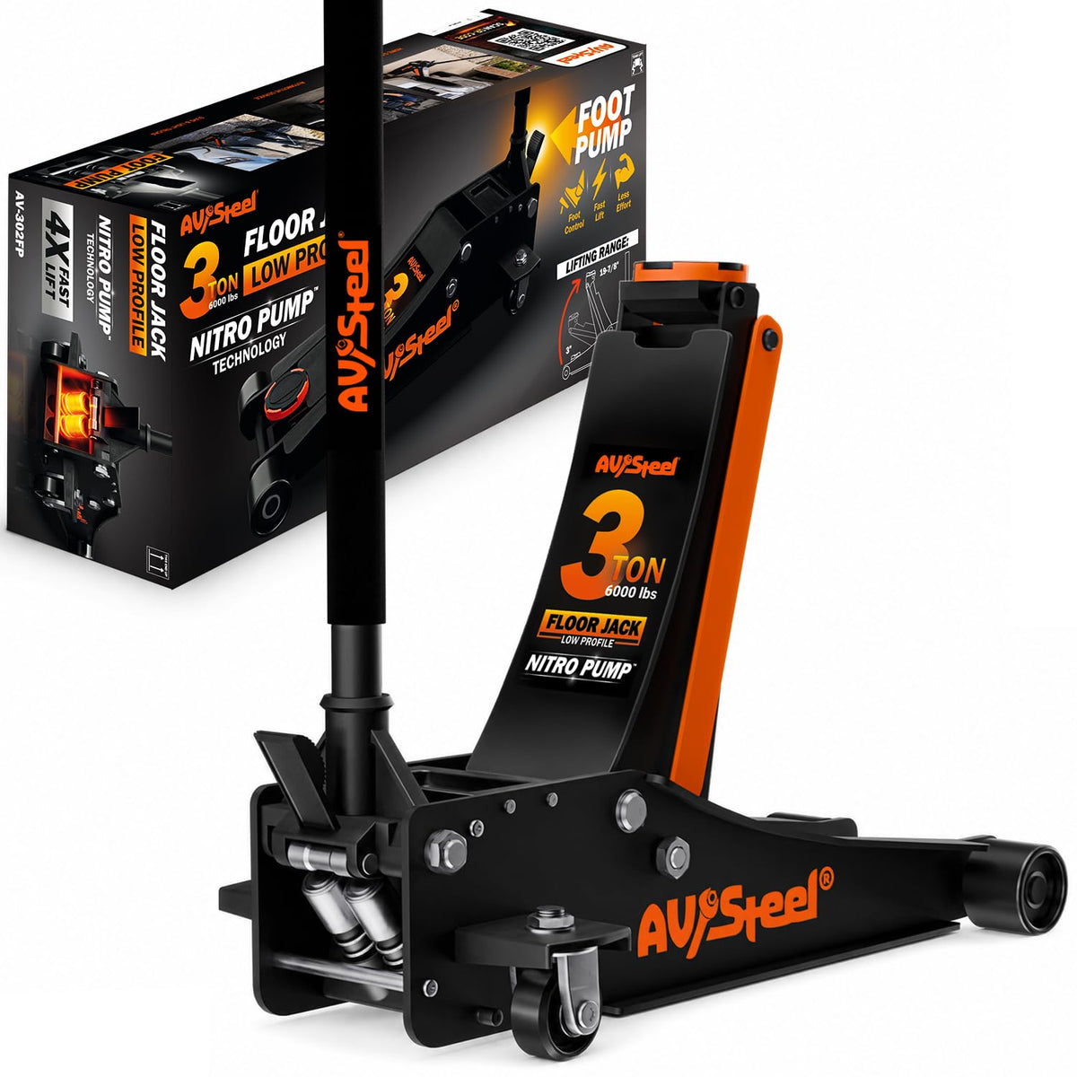 3 Ton Low Profile Hydraulic Steel Floor Jack T325