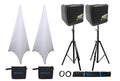 2000-Watt 8 in Powered PA Speakers with Tripod Stand Kit and XLR Cables O16045